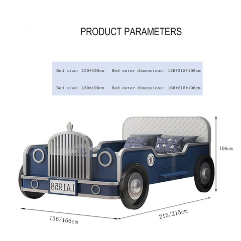 Luxury Car Bed for Boys Jeep Shape with Solid Wood Frame
