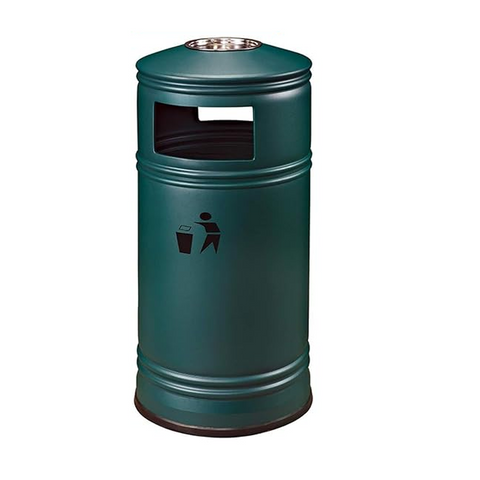 Olmecs Commercial Outdoor Trash Can with Ashtray