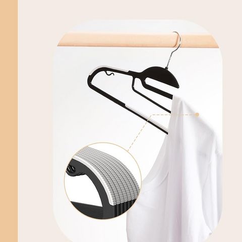 Willow Heavy Duty Plastic Hangers with Rubber Pads (50Pc Pack)