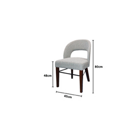 Olmecs  Deluxe Furniture Solid Wooden Dining Chair with Grey Fabric JP1284