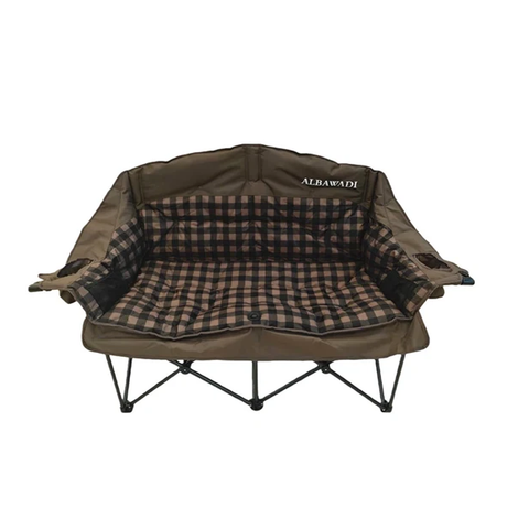 Willow Portable Folding Double Camping Chair with Cup Holder Carry Bag