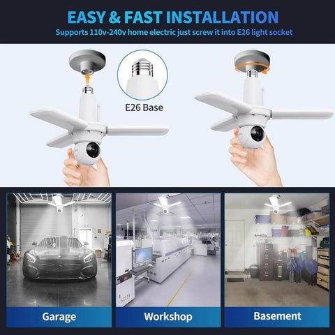 PTZ Smart Camera All-In-One Lumiguardian LED Garage Lights Bulb