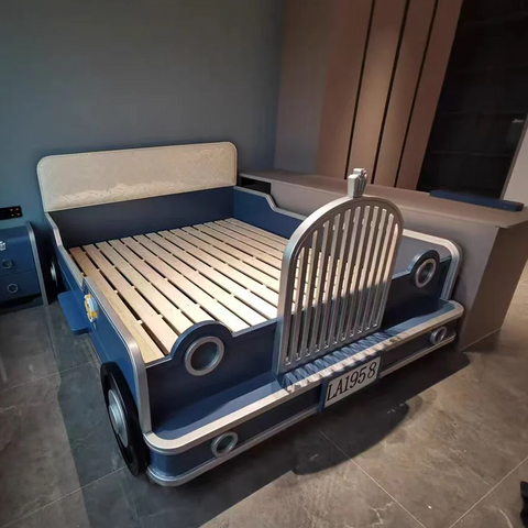 Luxury Car Bed for Boys Jeep Shape with Solid Wood Frame