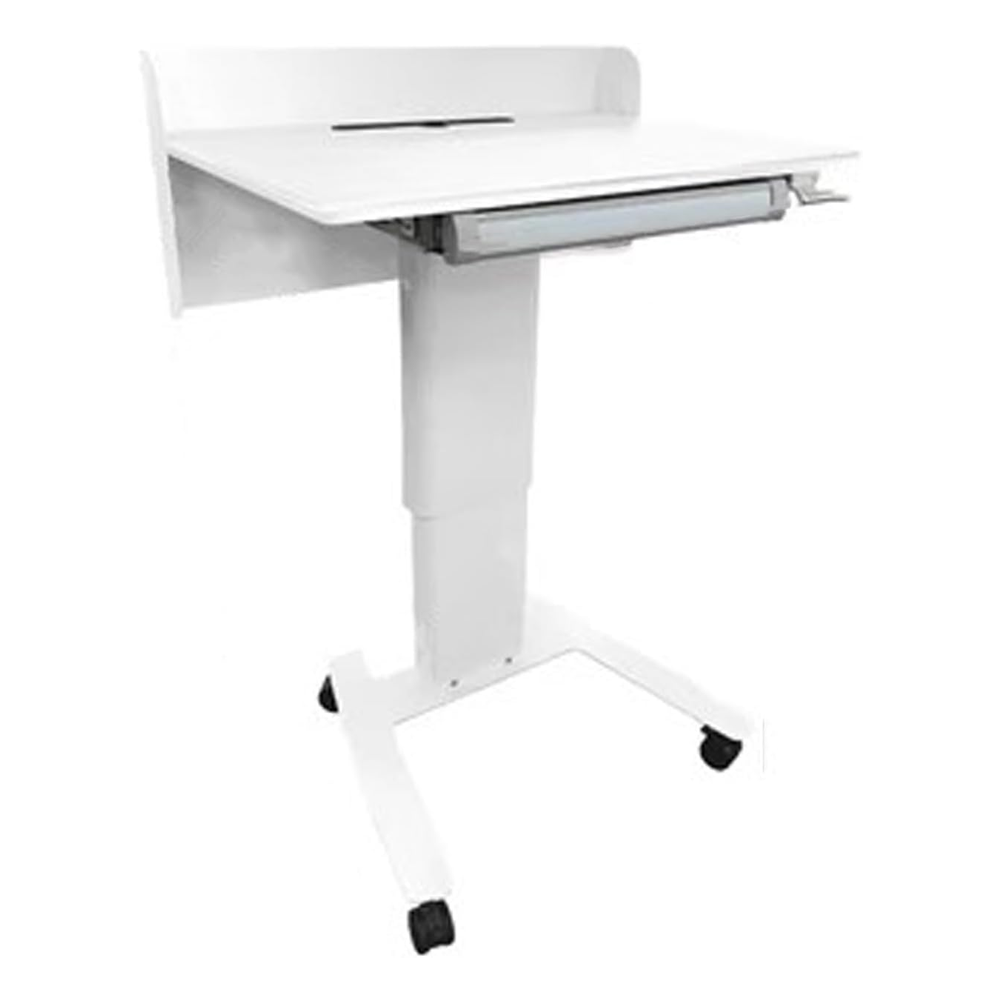 Portable Podium with Lockable Wheels, Height Adjustable Standing Desk with Drawer