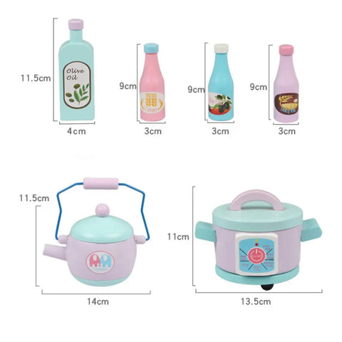 Little Angel Wooden Kitchen Set Toy WIth Oven and Cook Food Toys Set with Washing Machine