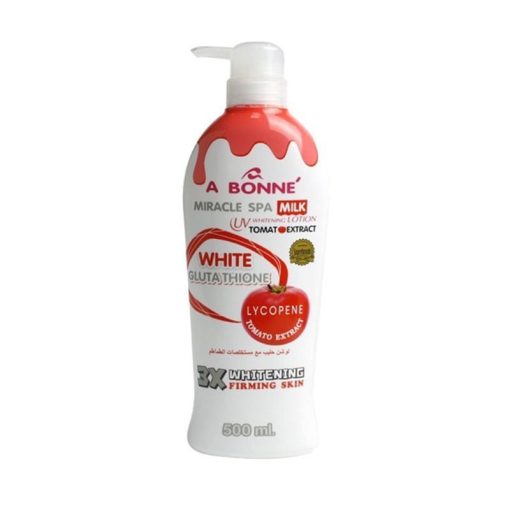 A Bonne Miracle Spa Milk Whitening Lotion Tomato Extract White Glutathione Firming Skin 500ml