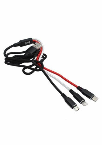 Budi 3 in 1 charge cable Lightening/ Type C/ Micro USB1 meter DC203A8