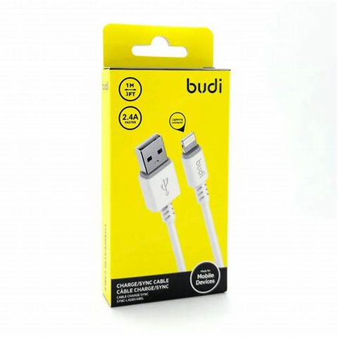 Budi 2.4A Lightning Data Cable With Fast Charging 1meter For Apple iPhones DC011L10W