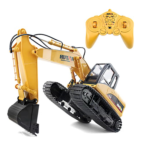 HUINA 1:14 Scale 2.4GHz 15CH RC Alloy Excavator RTR With Independent Arms Programming Auto Demonstration Function - 1550