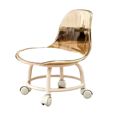 Modern Living Room Plastic Acrylic Transparent Pu Leather Cushion Kids 360 Degree Swivel Moving Chair With Wheels