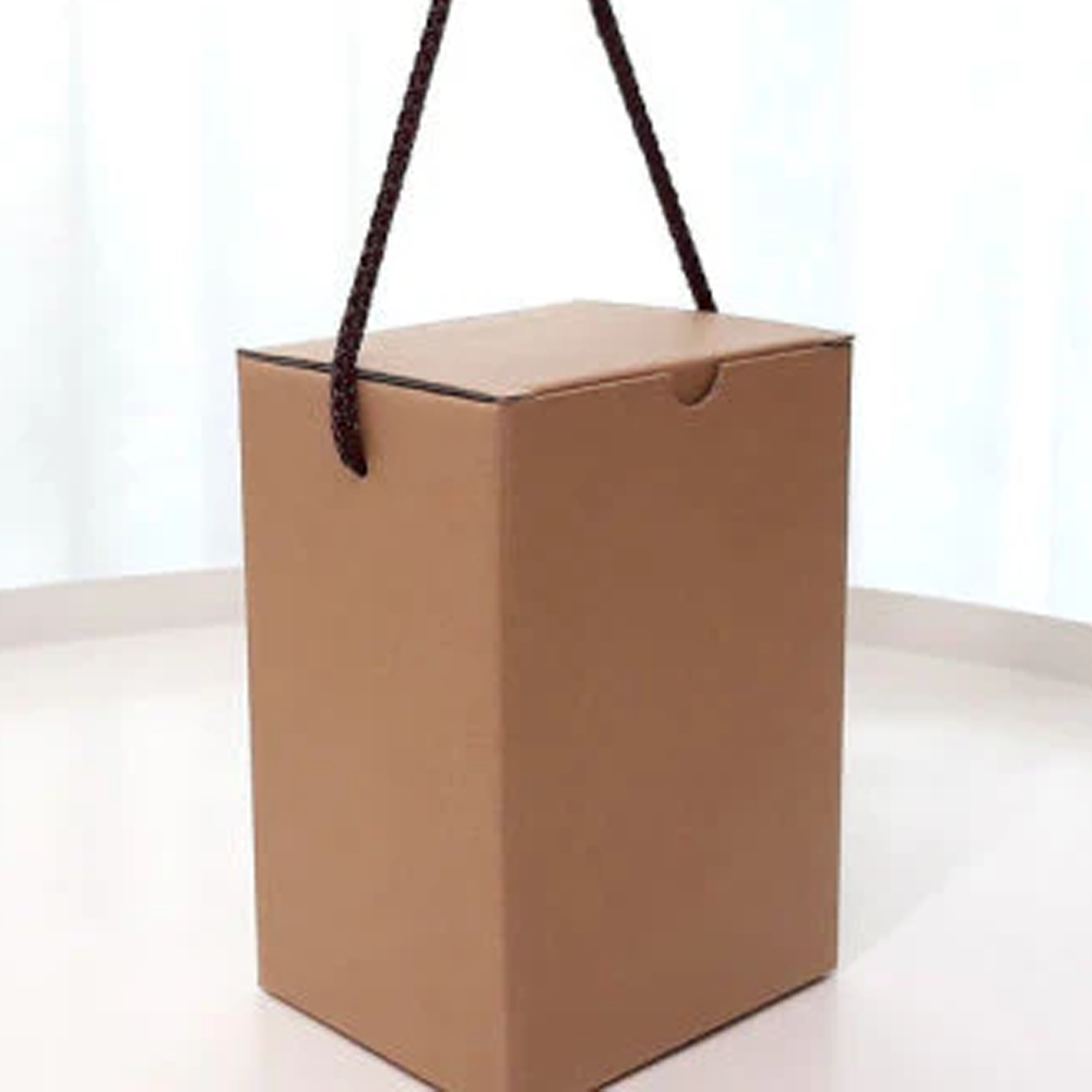 Paper Box With Rope Kraft Paper Box with Rope Handle 8x8x15.5Cm (12Pc Pack) - Willow ...