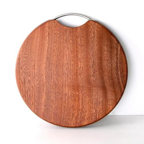 Olmecs Round Wood Cutting Board, 36cm Diameter, One Piece, No Glue, Non-Toxic, Thick Hardwood