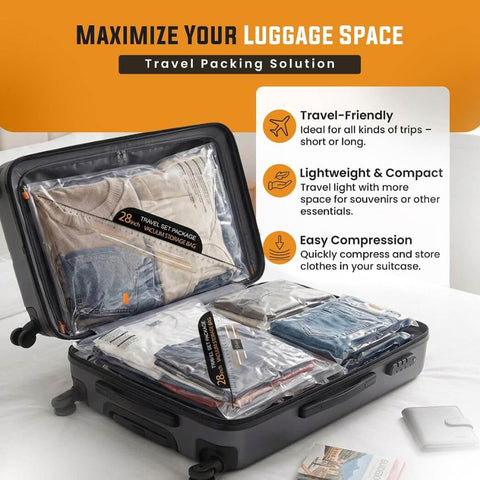 PackNest Rechargeable Travel Vacuum Storage Bag Set