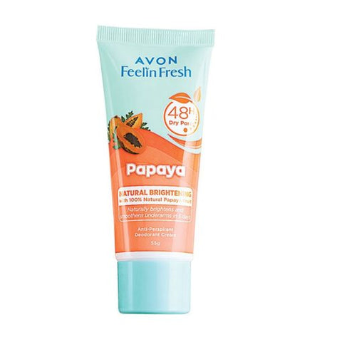 Avon Feelin Fresh Quelch Natural Brightening Papaya Anti-perspirant Deodorant Cream 55g