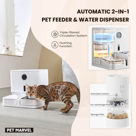 Pet Marvel 2 In 1 Pet Feeder and Water Dispenser