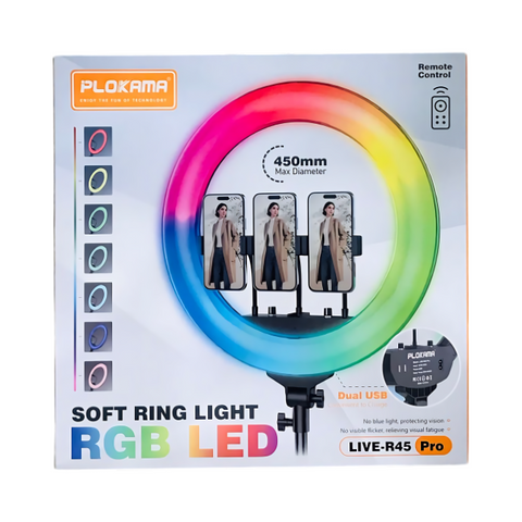 Plokama R45 Pro Soft LED RGB Ring light 45cm