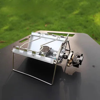 Lightweight Aluminum Windproof Cassette Gas Stove for Outdoor Camping and Picnics