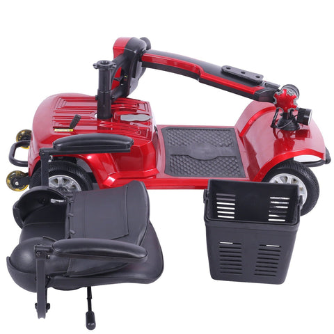 X-02 4 Wheel Electric Scooter Portable Electric Wheelchair Leg Scooter for Adult Seniors, Open Armrest, Swivel Seat