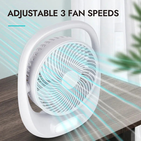Winning Star Rechargeable Outdoor Mini Fan 3 Speeds 2 Brightness