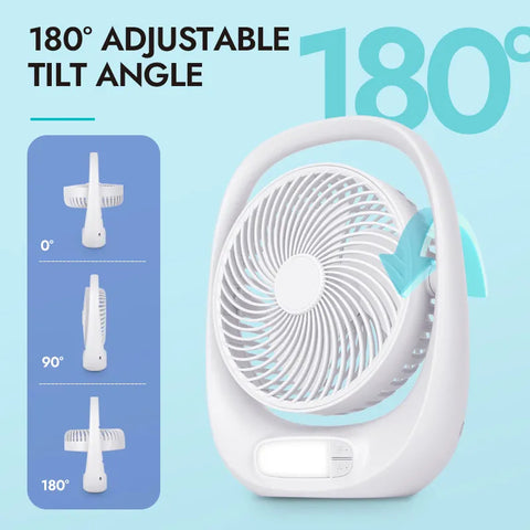 Winning Star Rechargeable Outdoor Mini Fan 3 Speeds 2 Brightness