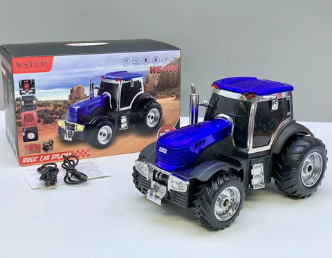 Wireless Music Car Speaker Tractor Shaped Subwoofer USB TF Card AUX Fm Playback Portable Vintage Bluetooth Sound Box