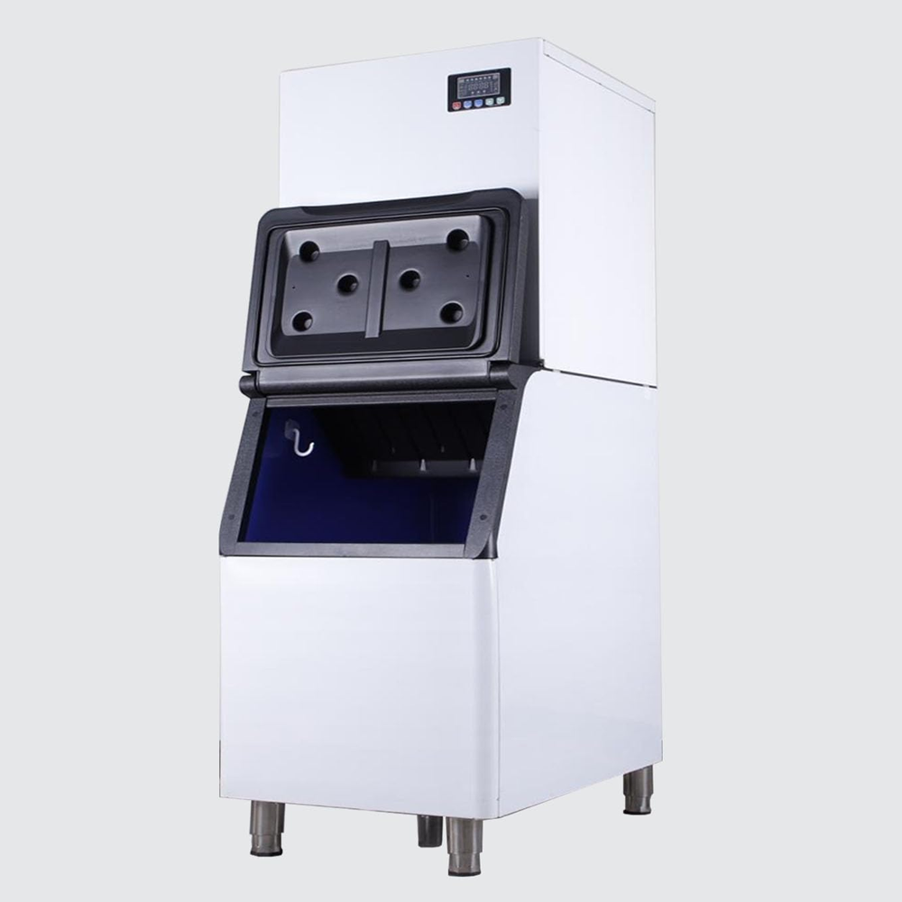 Commercial Ice Maker Machine,Under Counter Ice Maker with Large Storage Bin,Fully-Automatic Freestanding Commercial Clear Cube Ice Make for Bussiness, Home,215KG