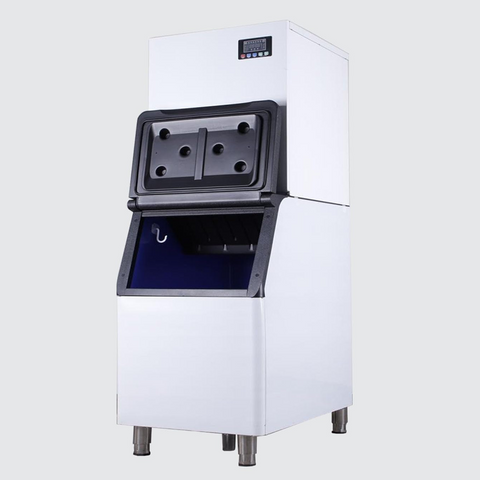 Commercial Ice Maker Machine,Under Counter Ice Maker with Large Storage Bin,Fully-Automatic Freestanding Commercial Clear Cube Ice Make for Bussiness, Home,215KG