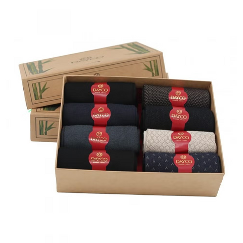 GIFT Packed 8 summer Socks For Men, dark colors formal Bamboo Material Ultra Smooth and Soft, Anti Bacterial, Cooling