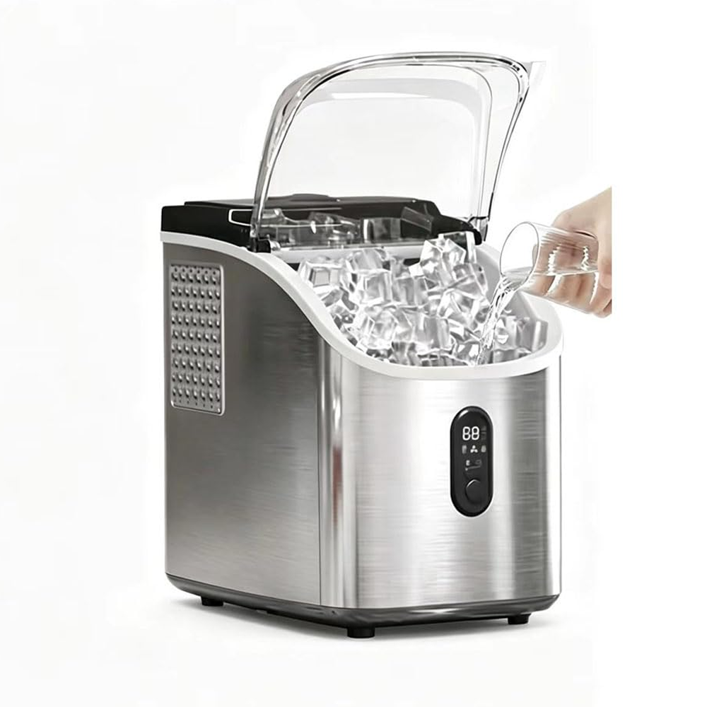 Countertop Ice Maker Machine, 20kg Daily Output, 160W | Makes Ice in 8-15 Min, LCD Display, Self-Cleaning Function, Adjustable Ice Thickness