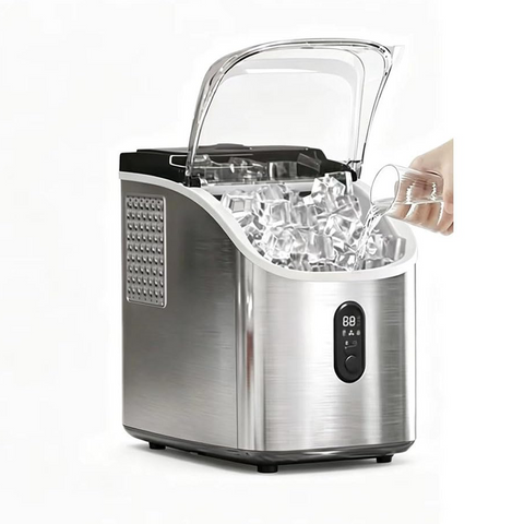 Countertop Ice Maker Machine, 20kg Daily Output, 160W | Makes Ice in 8-15 Min, LCD Display, Self-Cleaning Function, Adjustable Ice Thickness
