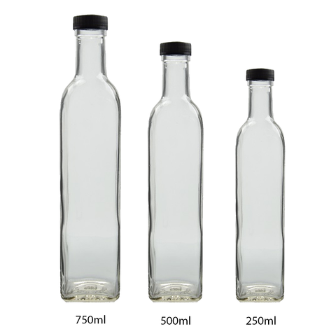 Willow Square Clear Olive Oil Bottle 500ml (24Pcs/Ctn)
