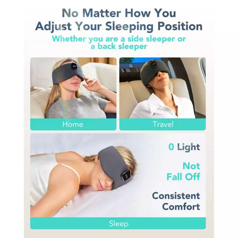 SKG Restore Pro Sleeping Mask | 100% Light Cover, Soft Fabric, Ambient Music