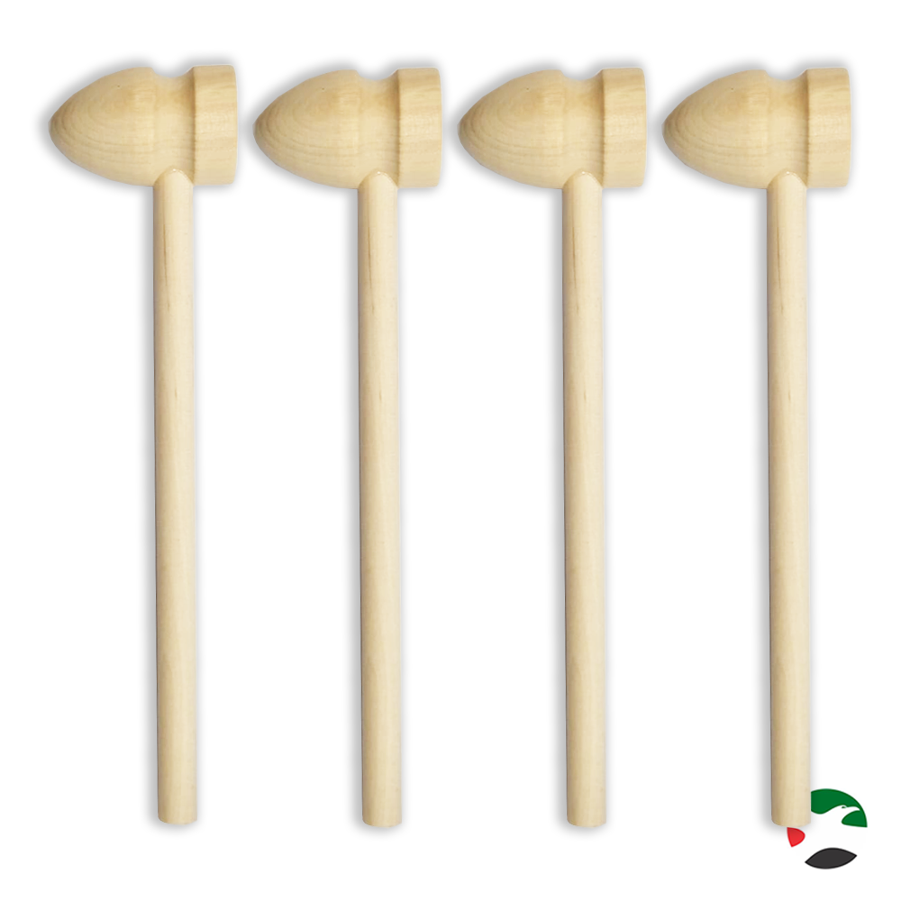 Willow 10Pc Mini Wooden Hammer Creative Toy for Seafood Shells Crafts and Pounding