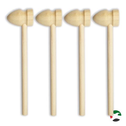 Willow 10Pc Mini Wooden Hammer Creative Toy for Seafood Shells Crafts and Pounding