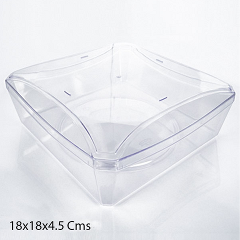 Square Crystal Container 54Pcs / Pack 18x18x4.5 Cms - Willow