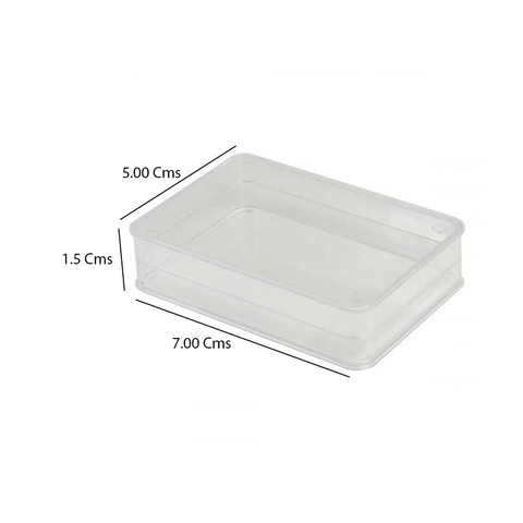 Small Rectangular Crystal Containers (1 gram) D1 - CLEAR 12 / Pack 7x5x1.5 Cms - Willow