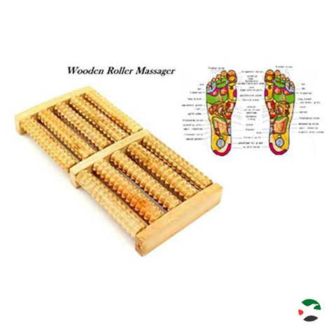 Olmecs Acupressure Wooden Foot Massager Roller (6 Rollers)