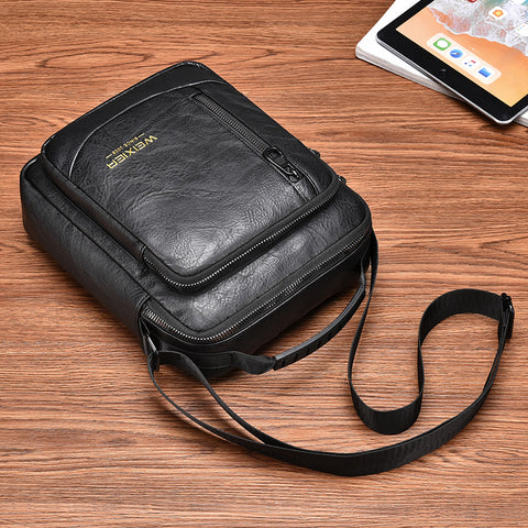 Male Shoulder Briefcase for Man PU Leather Tote Handbag