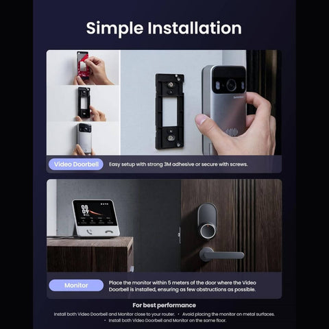 SwitchBot Video Doorbell Camera Wireless with Monitor