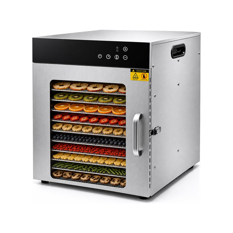Olmecs Commercial Food Dehydrator Machine 12 Tray 1000W Digital Adjustable Timer And Temperature Control