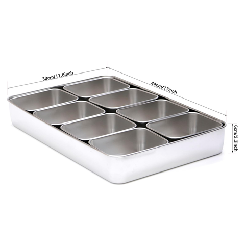 Olmecs Stainless Steel Seasoning Box with Lid and Holder Tray
