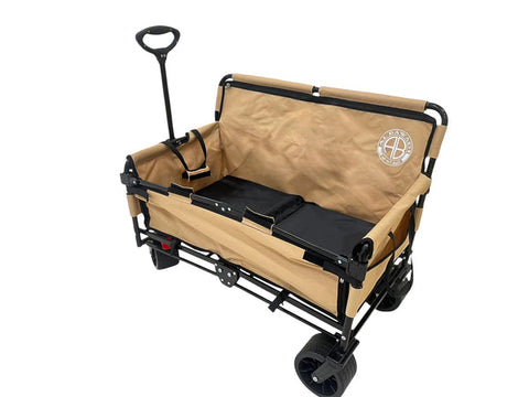 Olmecs Multi-functional Foldable Trolley Camping Sofa Double Chair with Fishing Bag Durable Wagon Cart