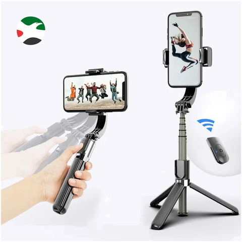 L08 Gimbal Stabilizers Tripod Selfie Stick Holder 360 Rotation Adjustable Handheld Anti-Shake Selfie Video Stabilizer