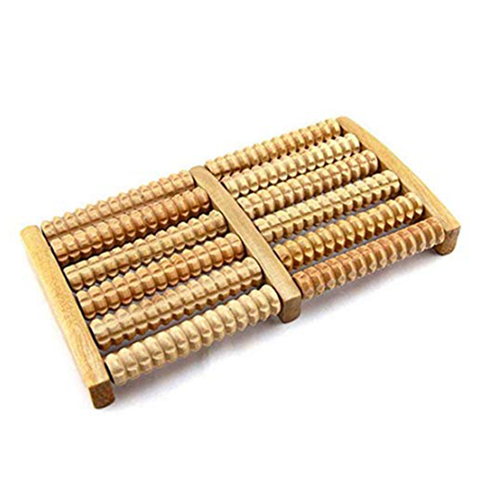 Olmecs Acupressure Wooden Foot Massager Roller (6 Rollers)