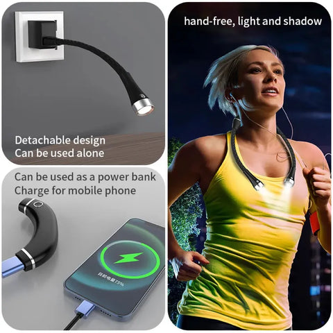 Flexible Reading LED Hanging Lighting Lamp USB Rechargeable Neck Light