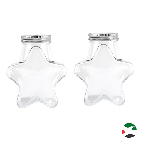 Willow 12pcs Transparent Plastic Bottle, Shaped Like a Star, 250ml plastic bottle