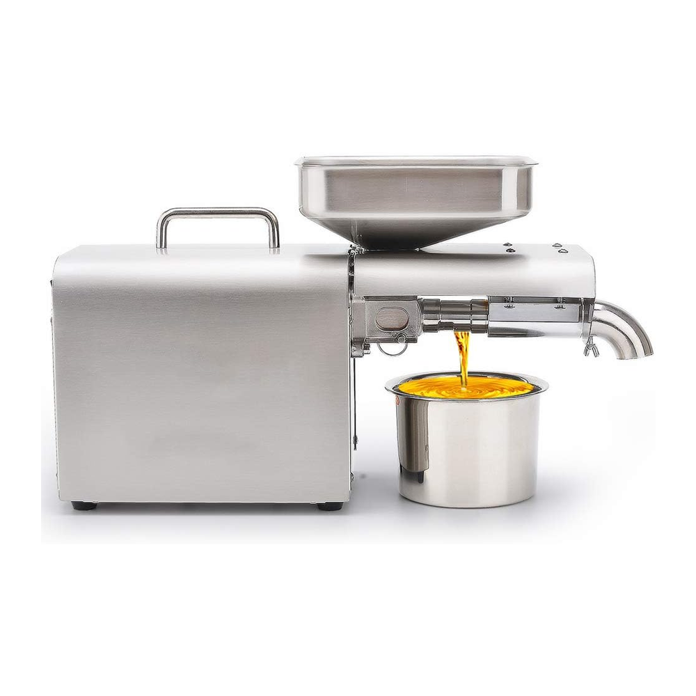 Olmecs Oil Press Machine 500 Watt Cold or Hot Press Automatic Olive Expeller Extractor Commercial Grade Stainless Steel Oil Extractor