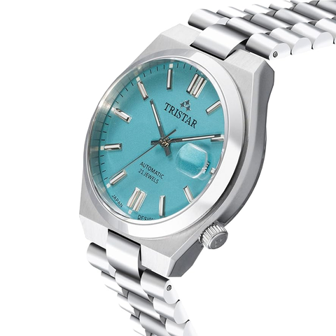 Tristar NJ Series Men's Automatic Watch Tiffany Index Dial Stainless Steel Bracelet Wrist Watch for Men