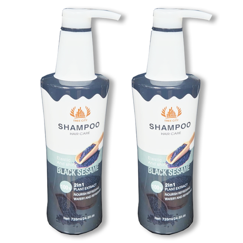 TREE CITY Black Sesame 2in1 Plant Extract Shampoo (720mlx2 Pc Pack)
