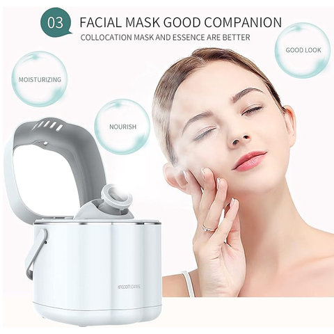 Olmecs Hot Mist Nano Facial Steamer, Warm Mist Hydration System for Pore Cleansing,